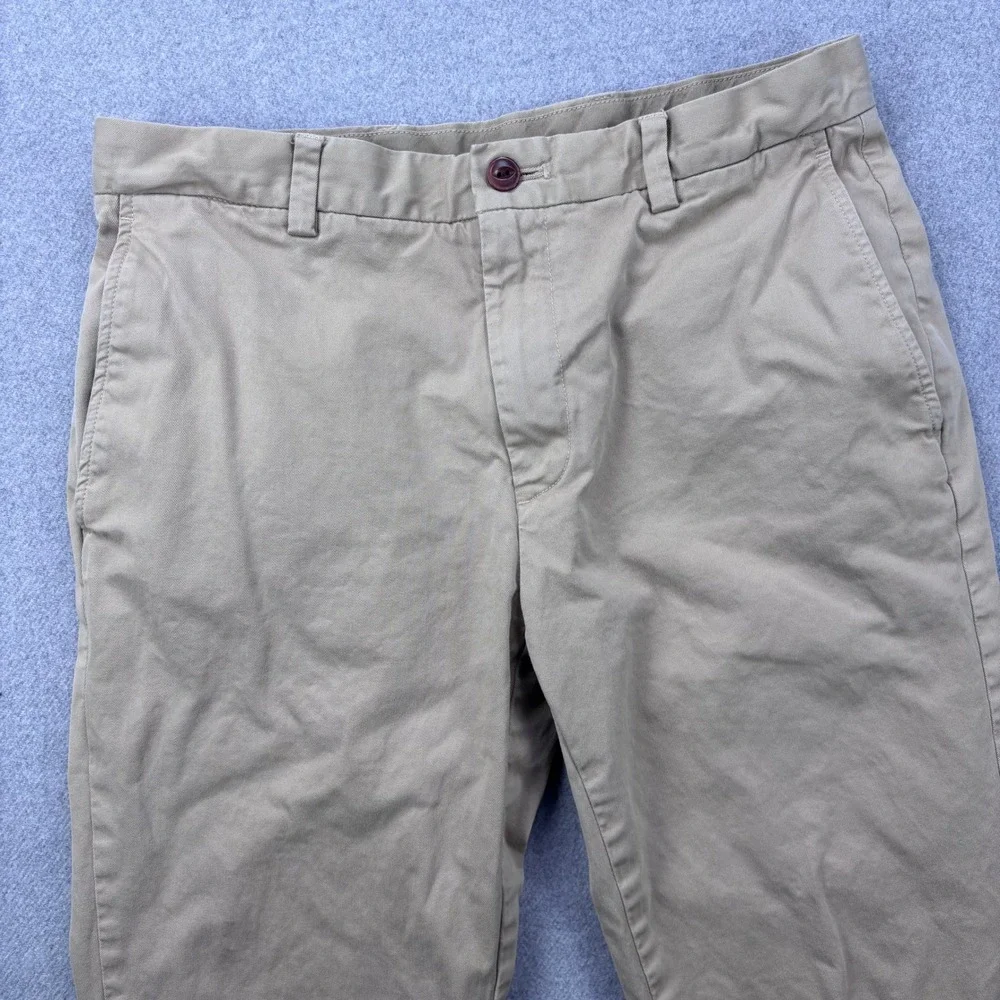 Brooks Brothers Red Fleece Chino Pants Mens‎ 32x32 (Tagged 33x34) Khaki Slim Fit